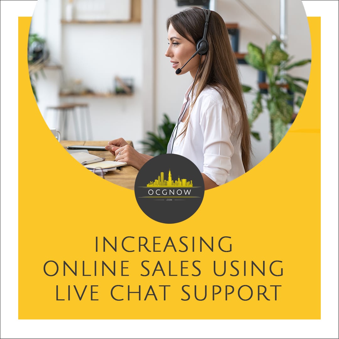 Woman offering live chat support
