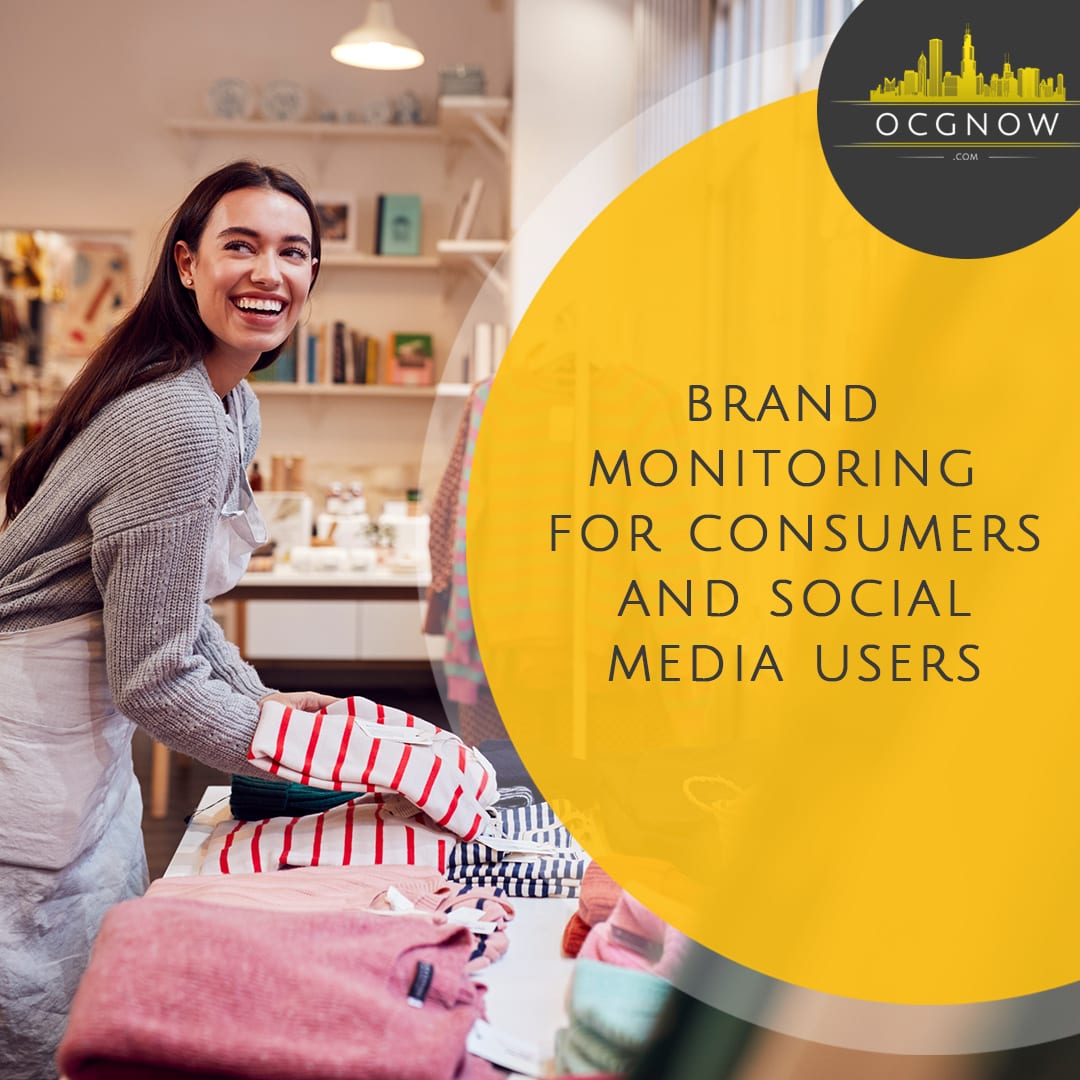 Small business woman photo depicting brand monitoring