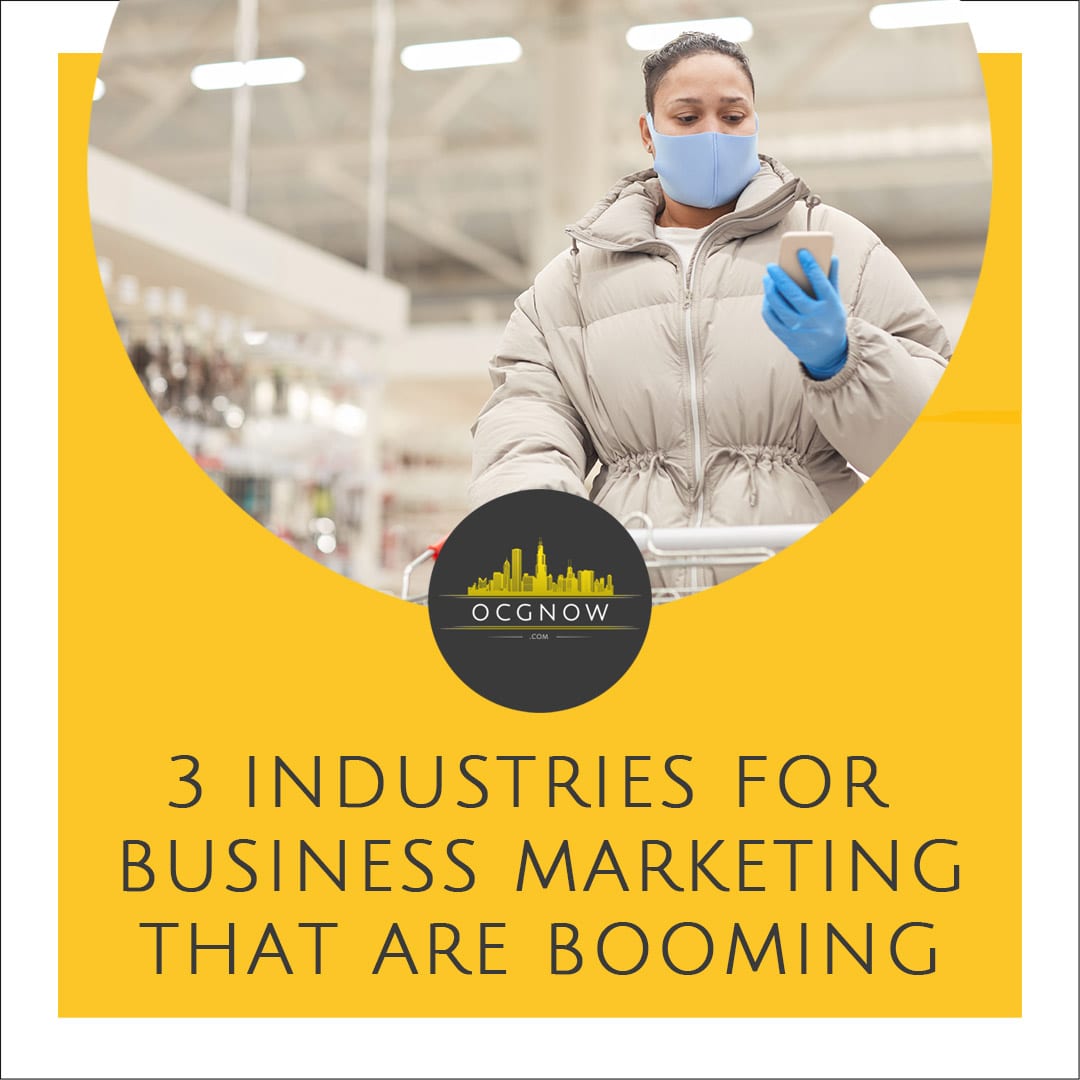 Woman shopping with mask on depicting business industries