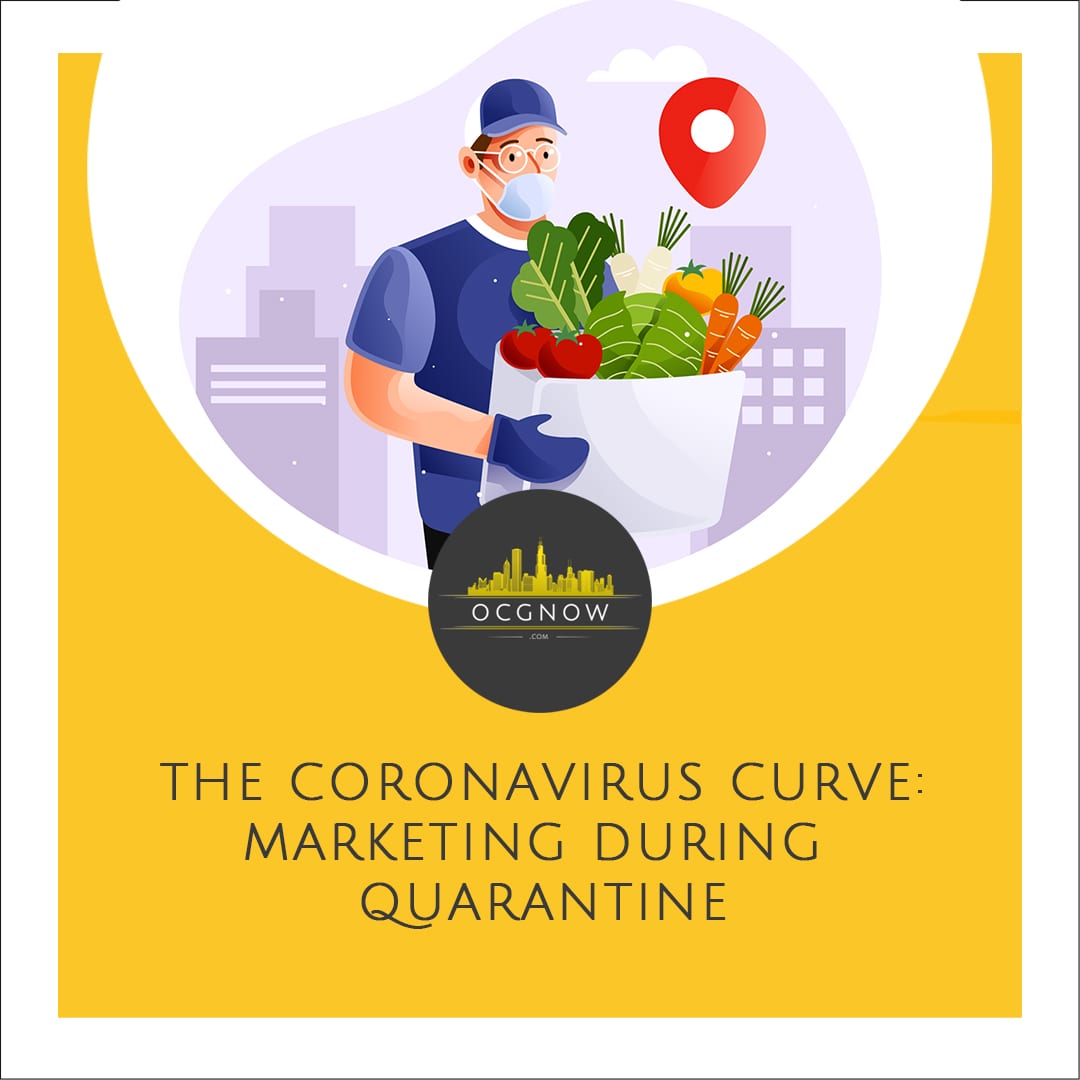 Delivery man digital marketing during quarantine