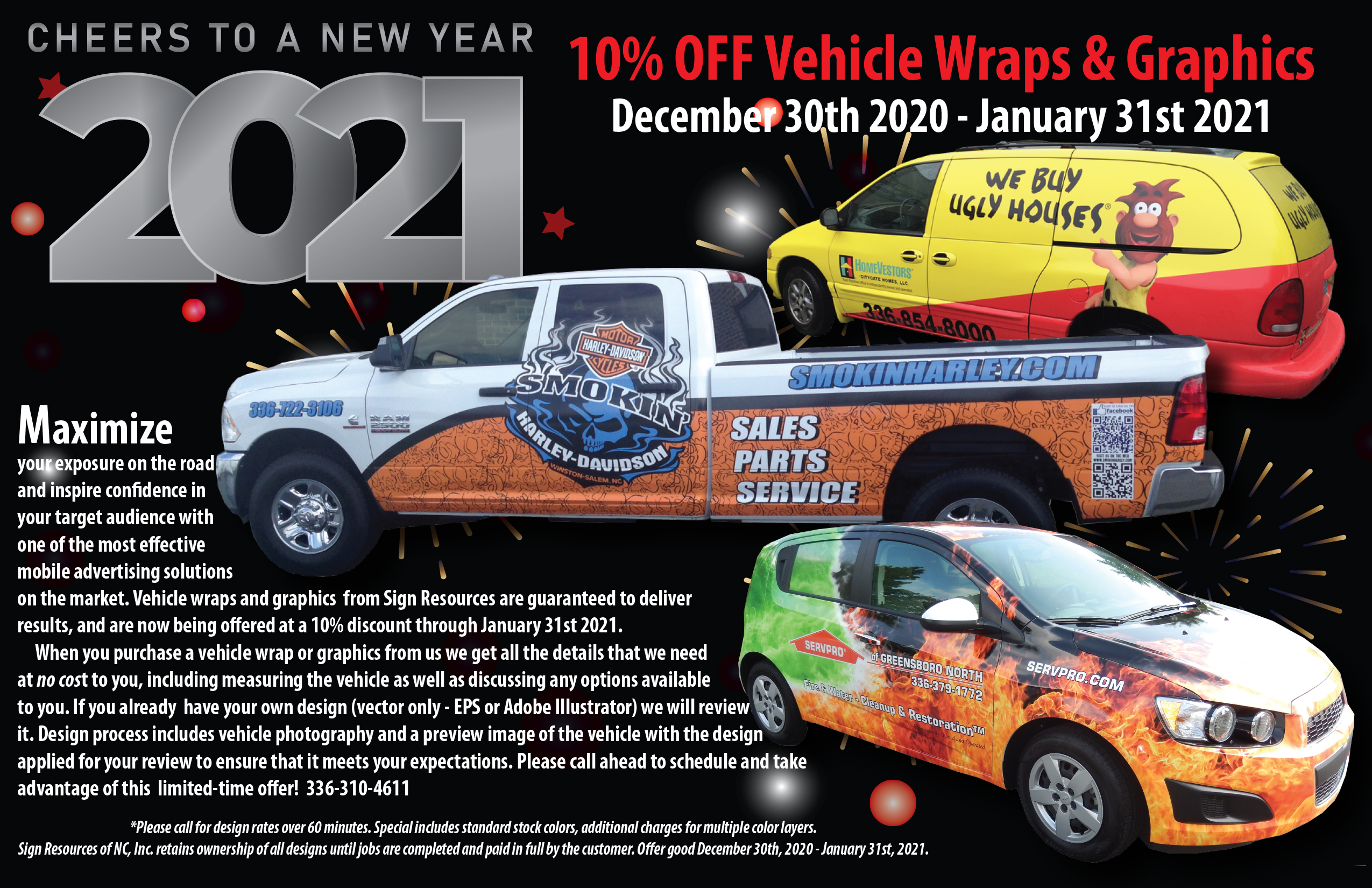 Kernersville, NC - Ring in 2021! 10% Off Vehicle Wraps and Graphics in January!