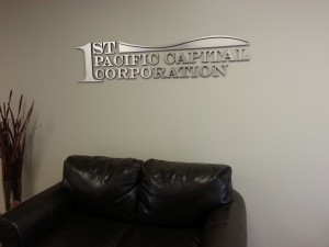 lobby foam with metal face letters