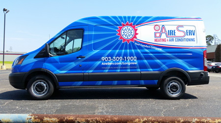 Custom Wrap Advertising for Aire Serv of Longview, TX
