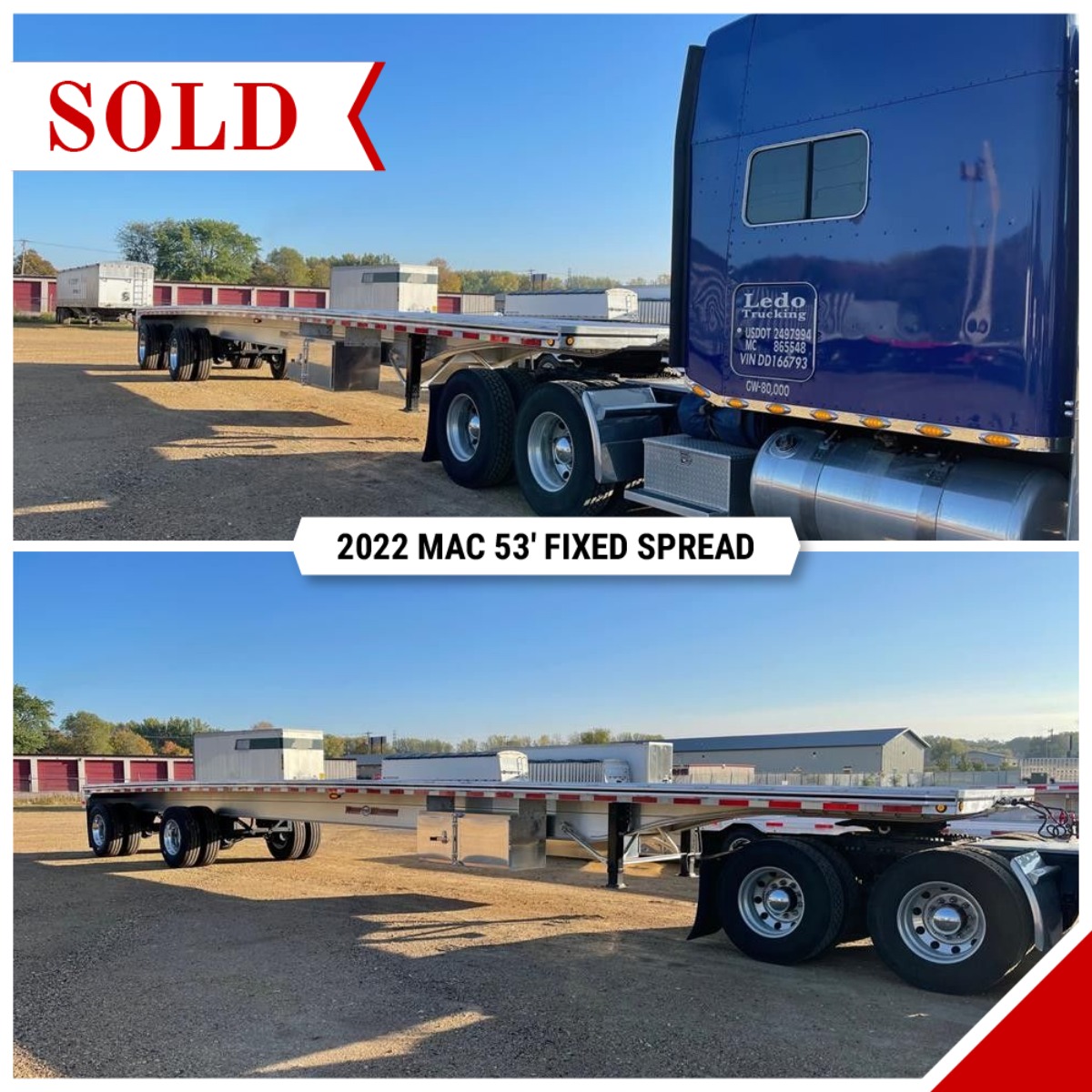 See the 2022 Mac 53′ Fixed Spread For Sale Sold to Nermin in North Mankato MN