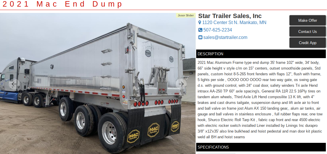 semi trailer for sale ohio
