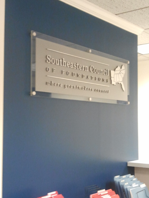 Acrylic, Brushed Aluminum, Standoffs Lobby Sign