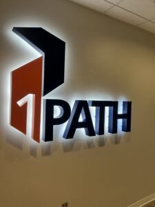 Halo Lighted Logo Lobby Sign
