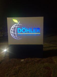 Lighted Business Monument Sign