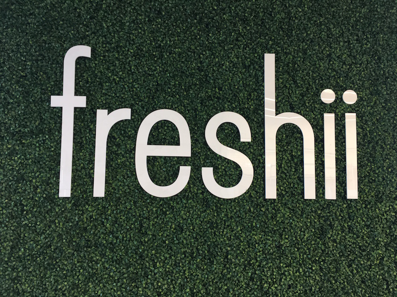 Cranberry Township, PA - Exterior Lighted Channel Letters and Interior Pin Letters installed at New Freshii Restaurant