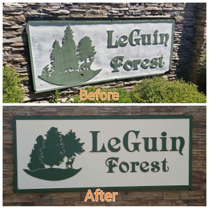LeGuin Forest subdivision in Locust Grove. Replacing a monument face while retaining the look and feel of LeGuin forest.