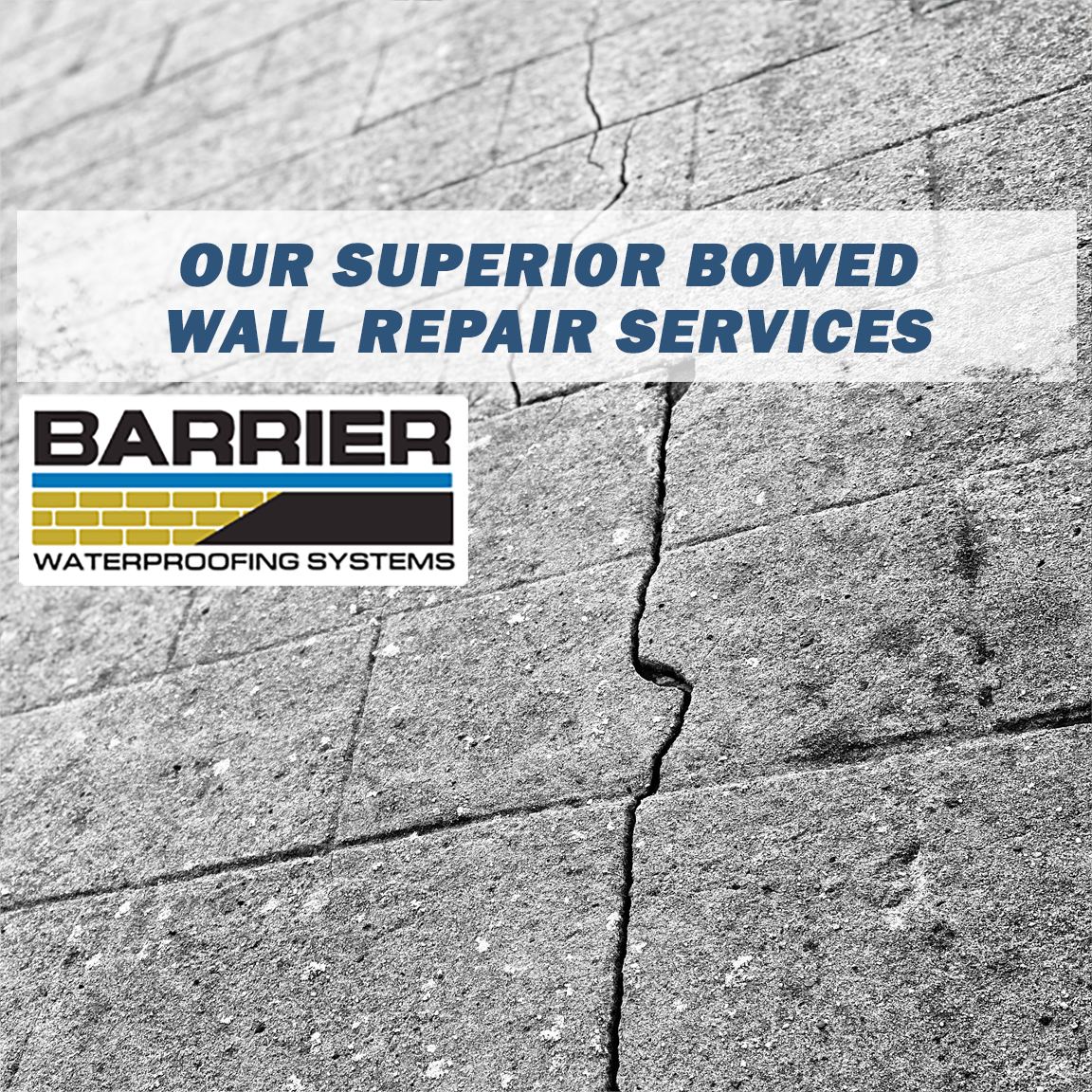 Cracked wall depicting foundation bowed wall repair