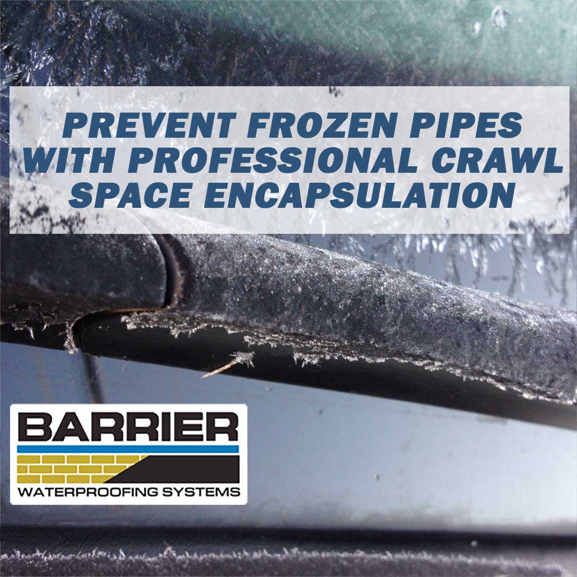 Photo of frozen pipes depicting