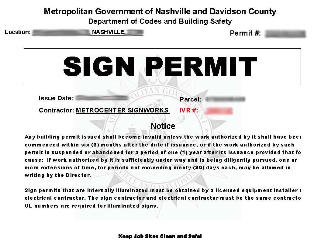 Nashville TN - Does My New Outdoor Sign Need a Permit? Maybe, Probably, Yes.
