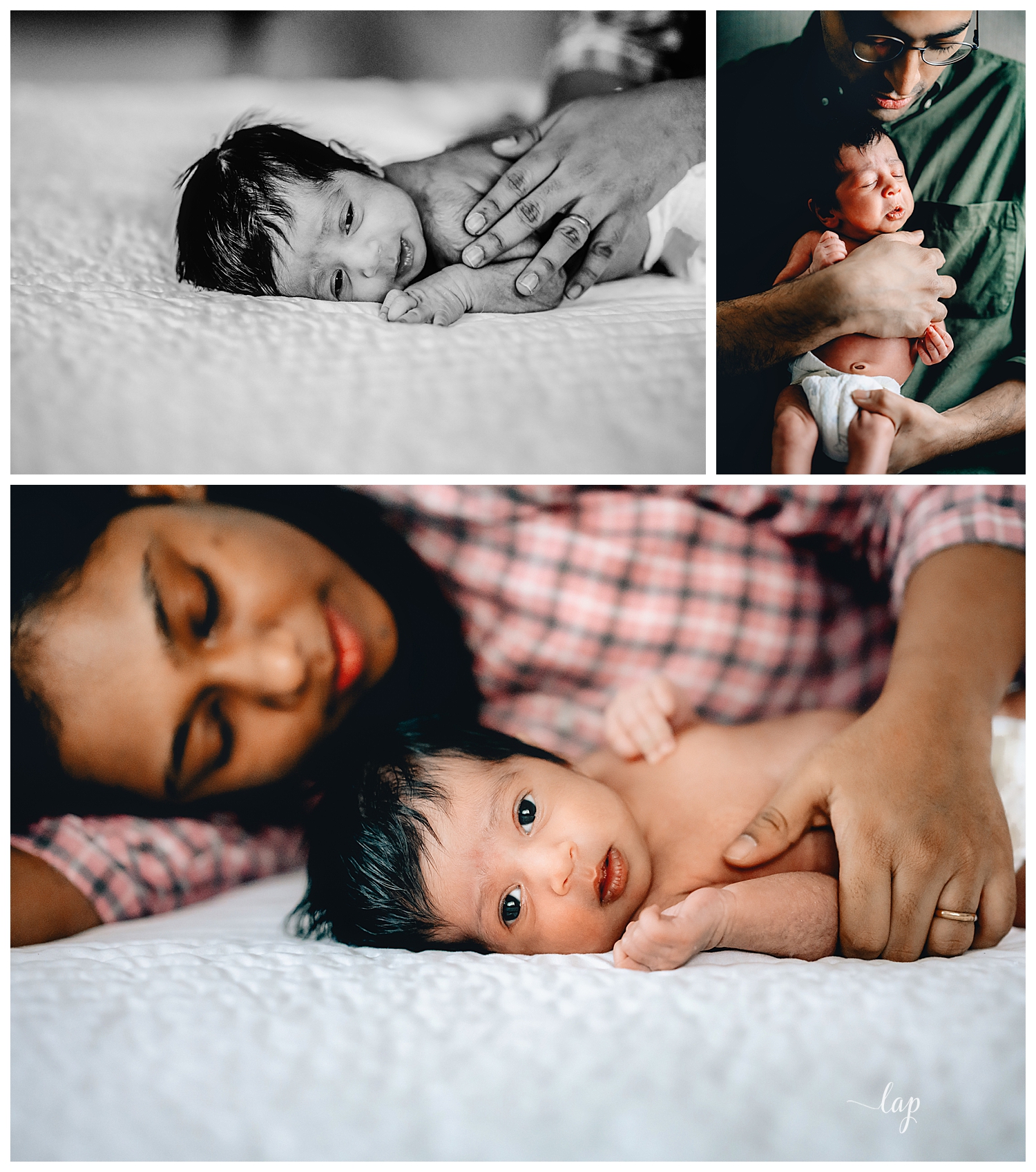 Newborn with family