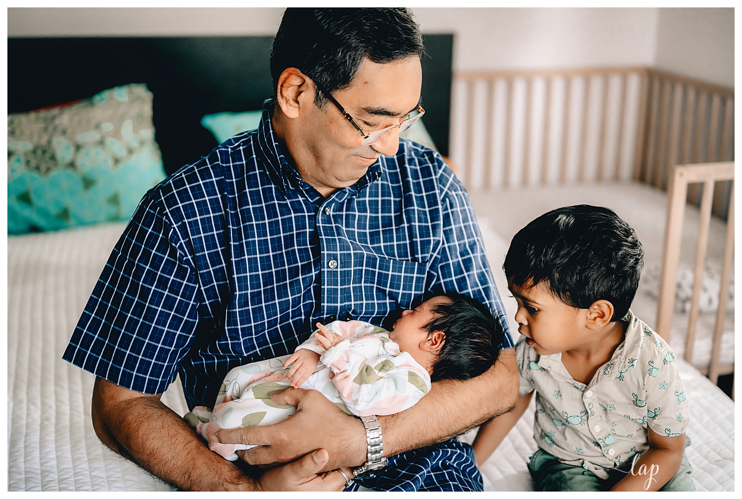 Newborn with family