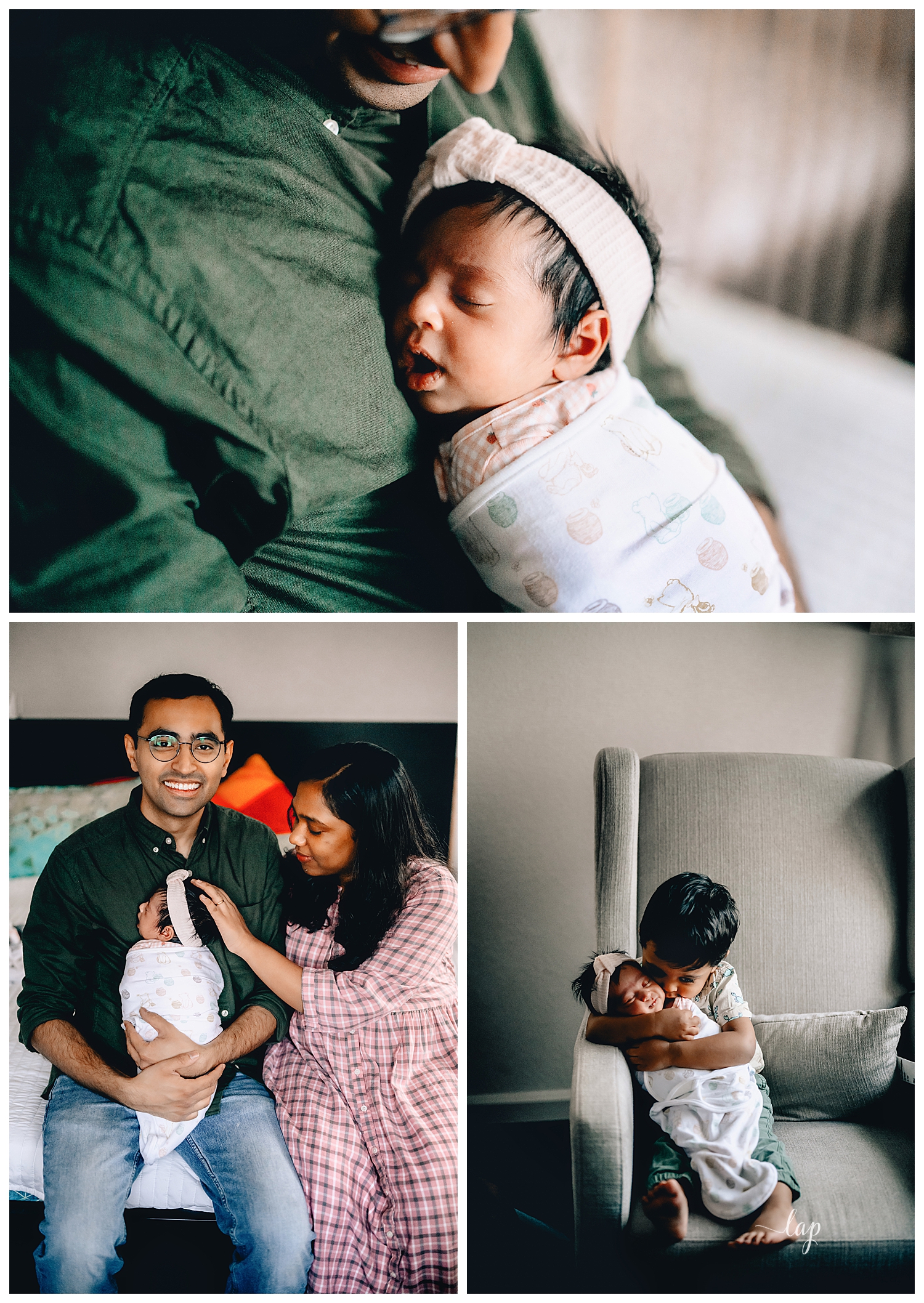 Newborn with family