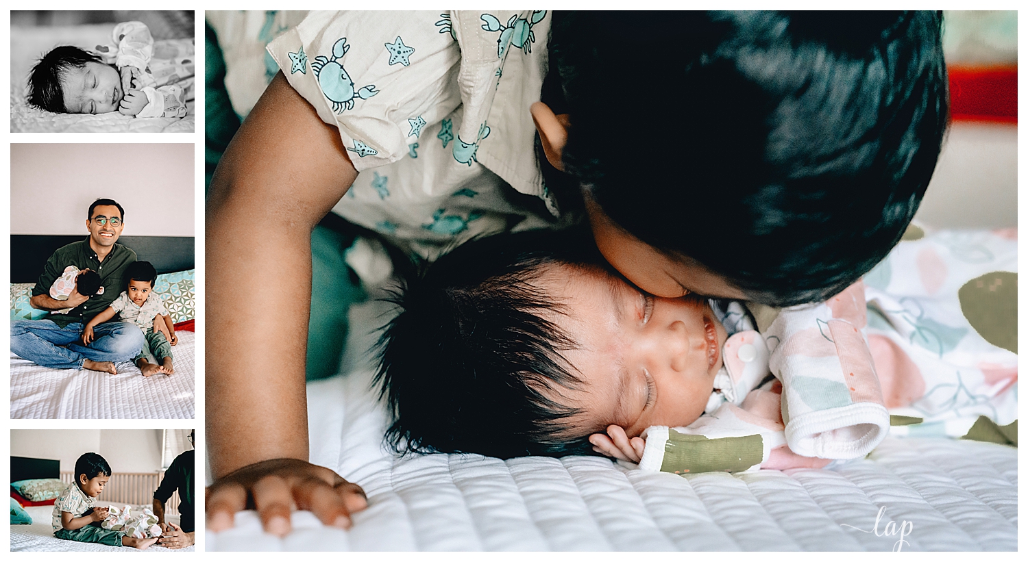 Newborn with family