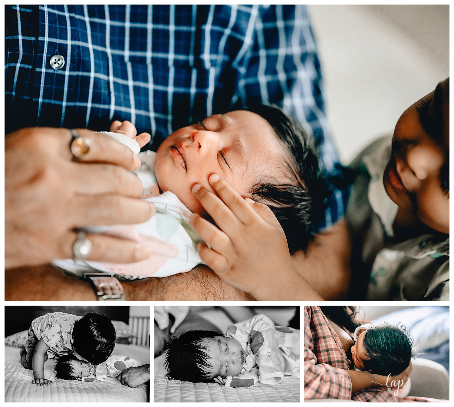 Newborn with family