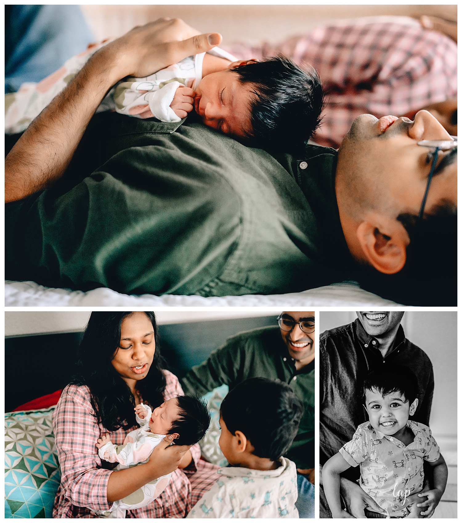 Newborn with family