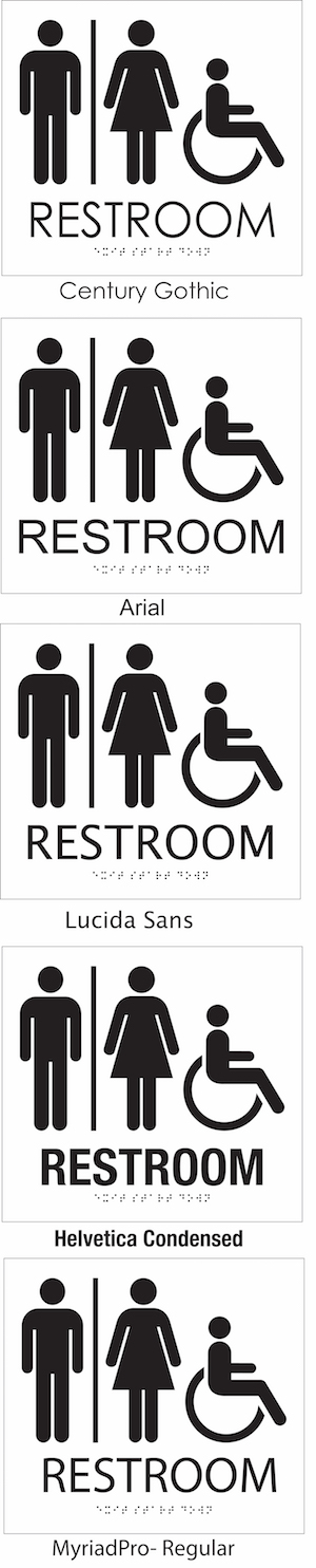 ADA Signs can use a limited number of fonts