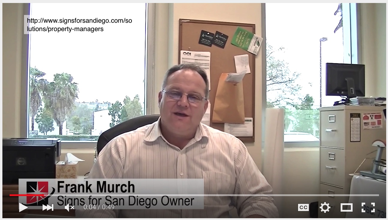Video message to Property managers about Property Management Signs