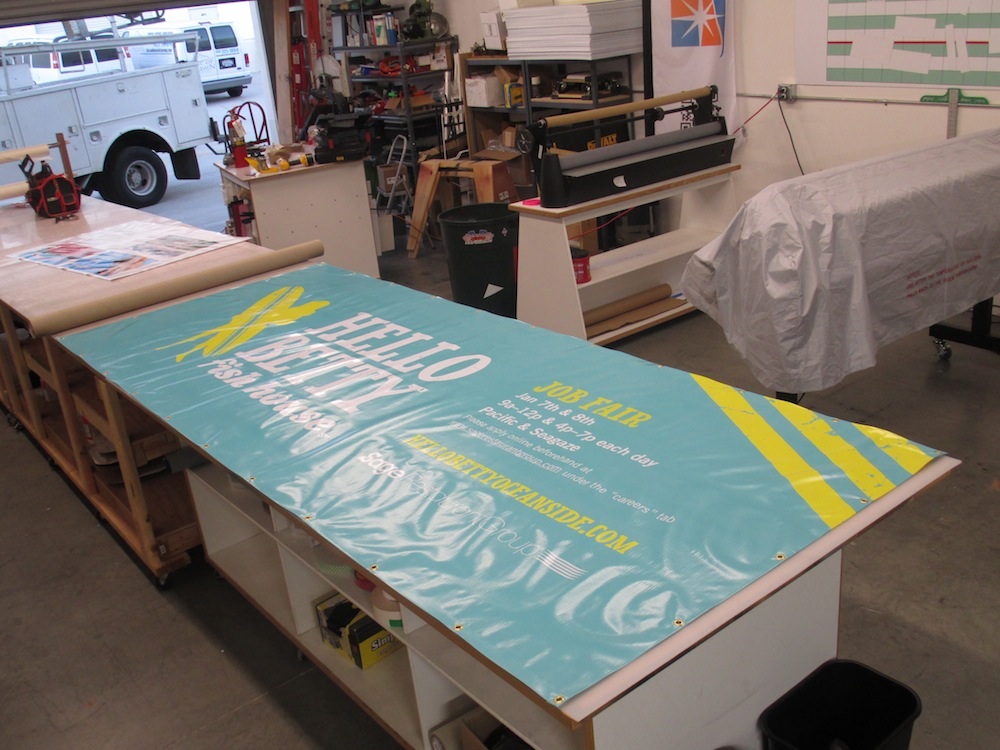 Banner being made