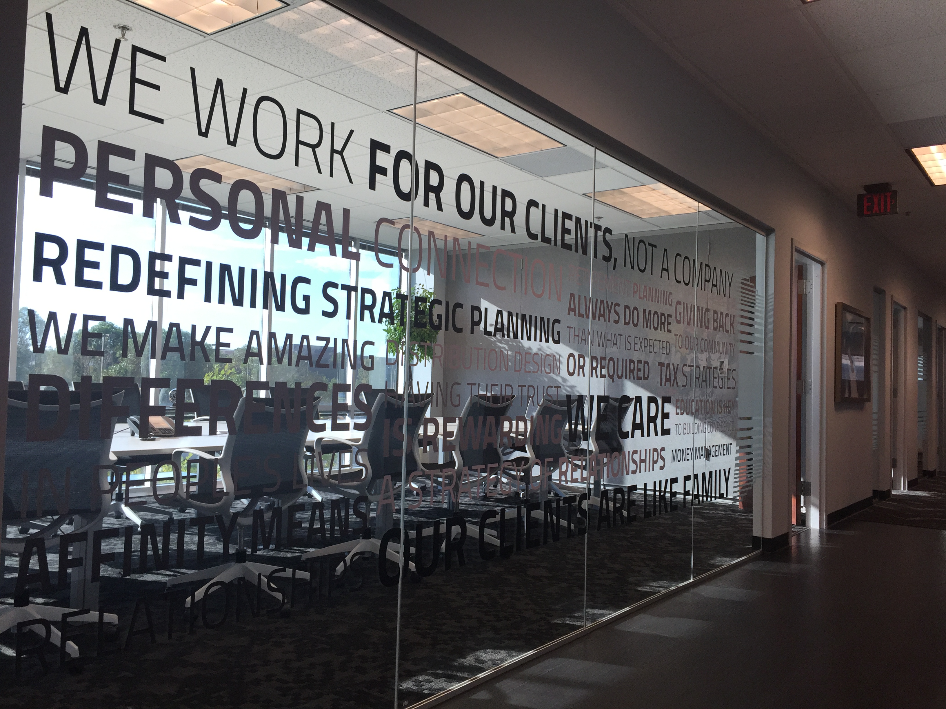 Conference Room Graphics with Privacy Frost