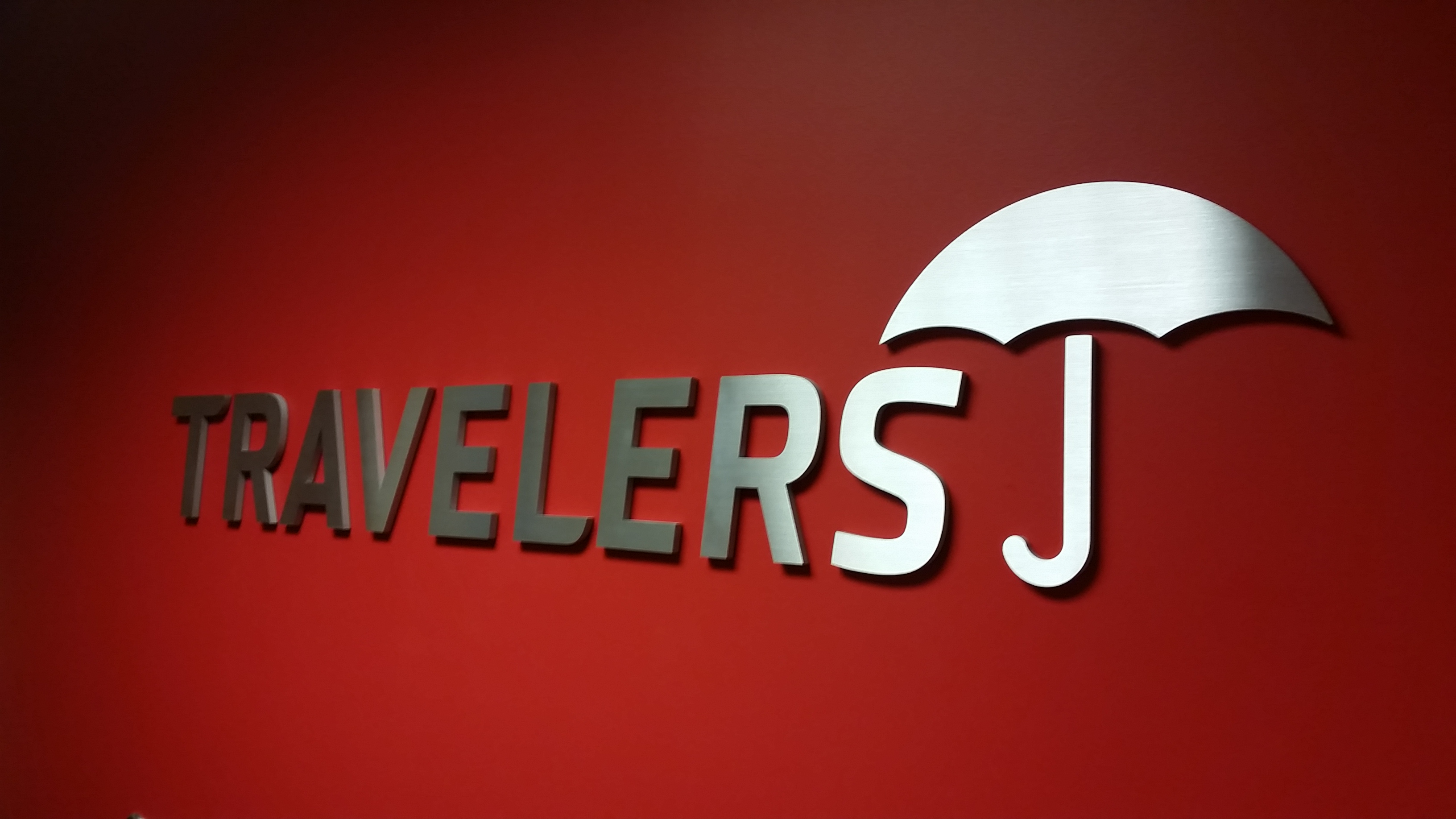 Custom Brushed Aluminum Dimensional Lobby Sign
