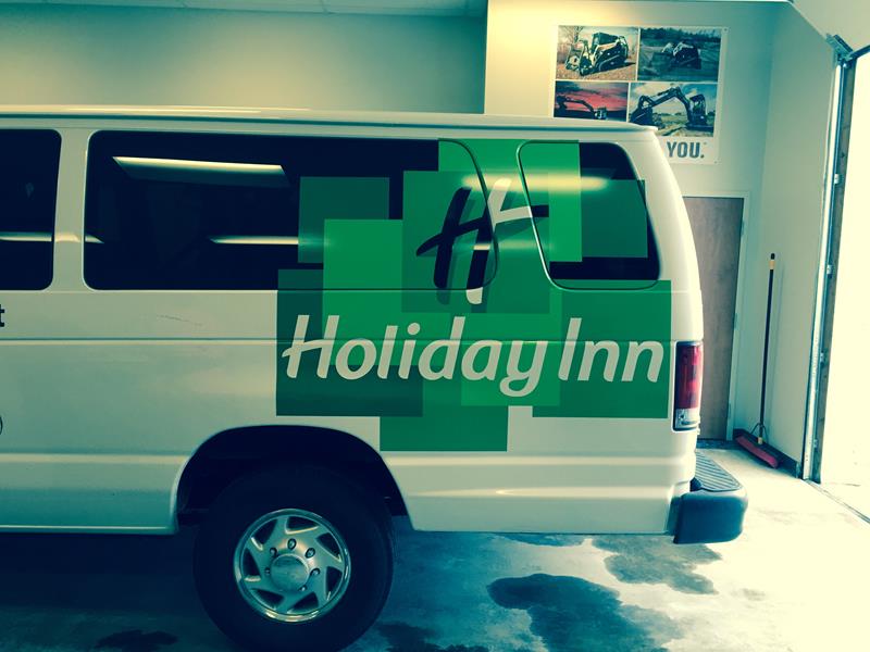 Vehicle Graphics Installed on Van in Cleveland, OH for Holiday Inn