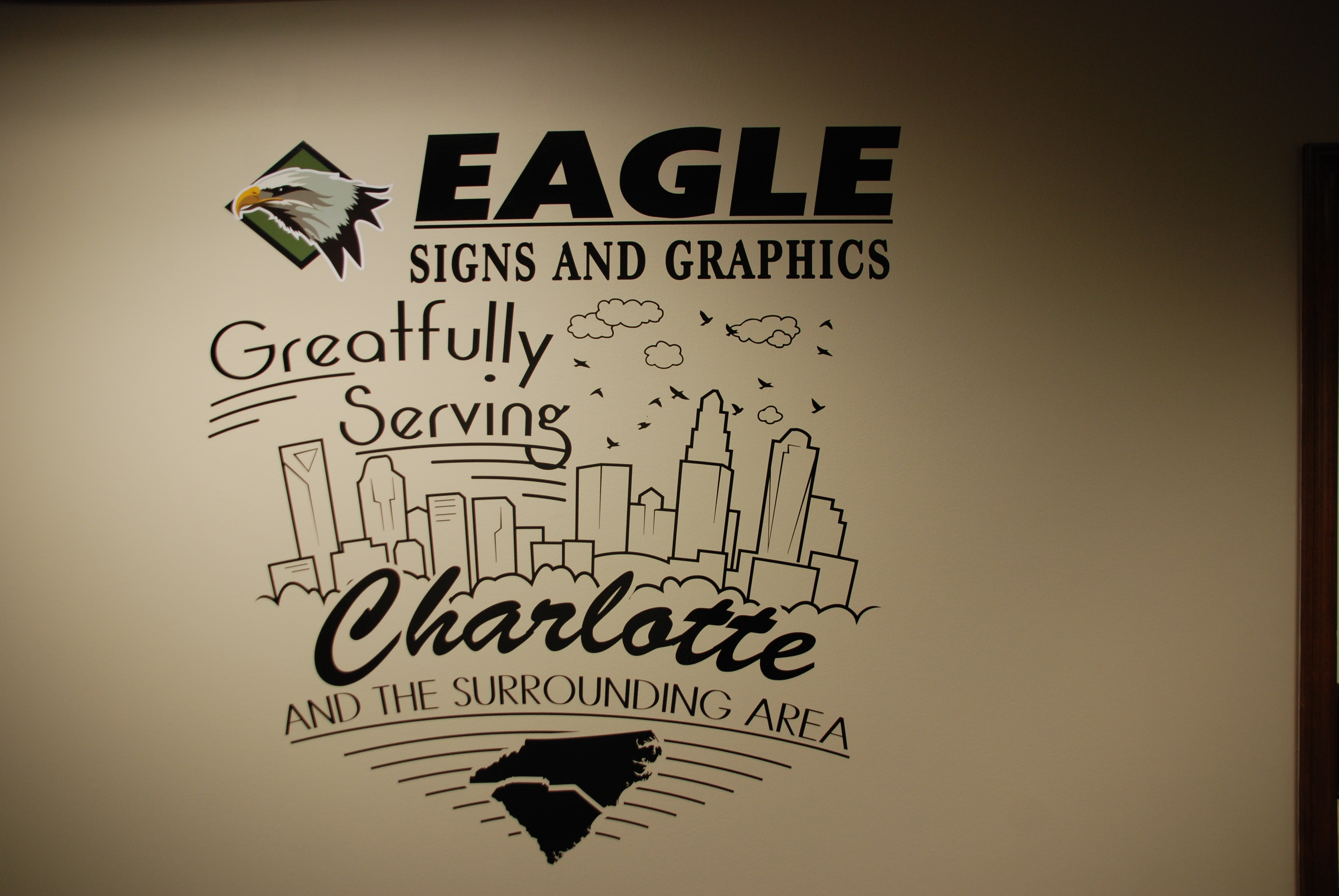 Interior or ADA signs can be very simple with Lettering  or Company Logos in Pineville, NC