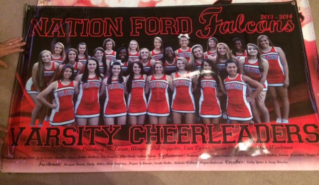 13 oz Banners for local Fort Mill, SC high school seniors on the spring sport's teams