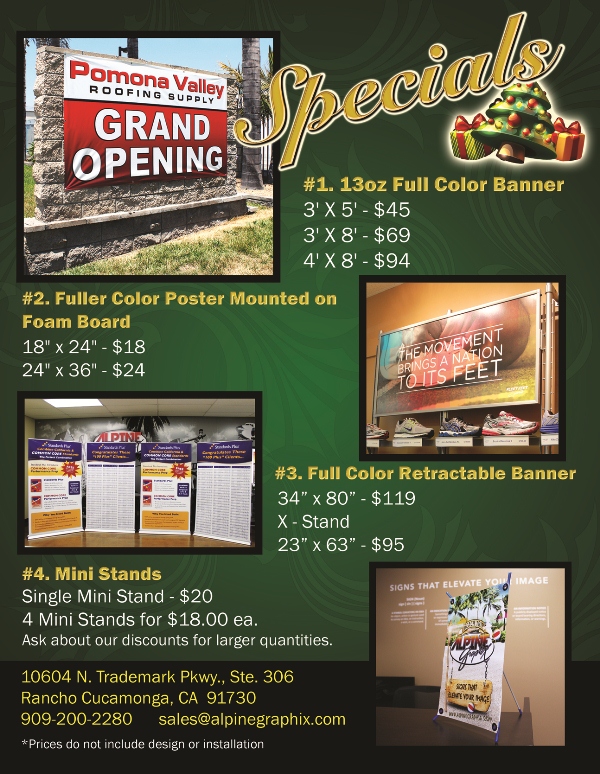 Check out our specials!