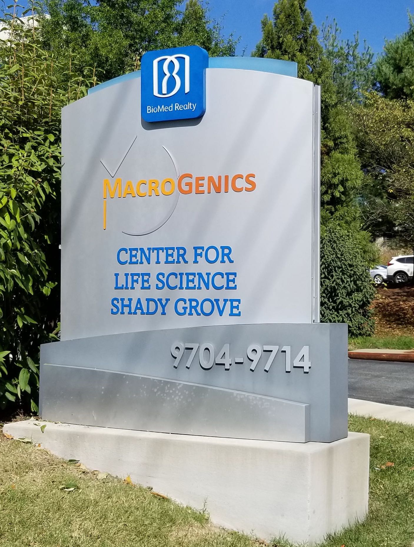 Rockville, MD - MacroGenics Monument Sign and Pushed Through Acrylic