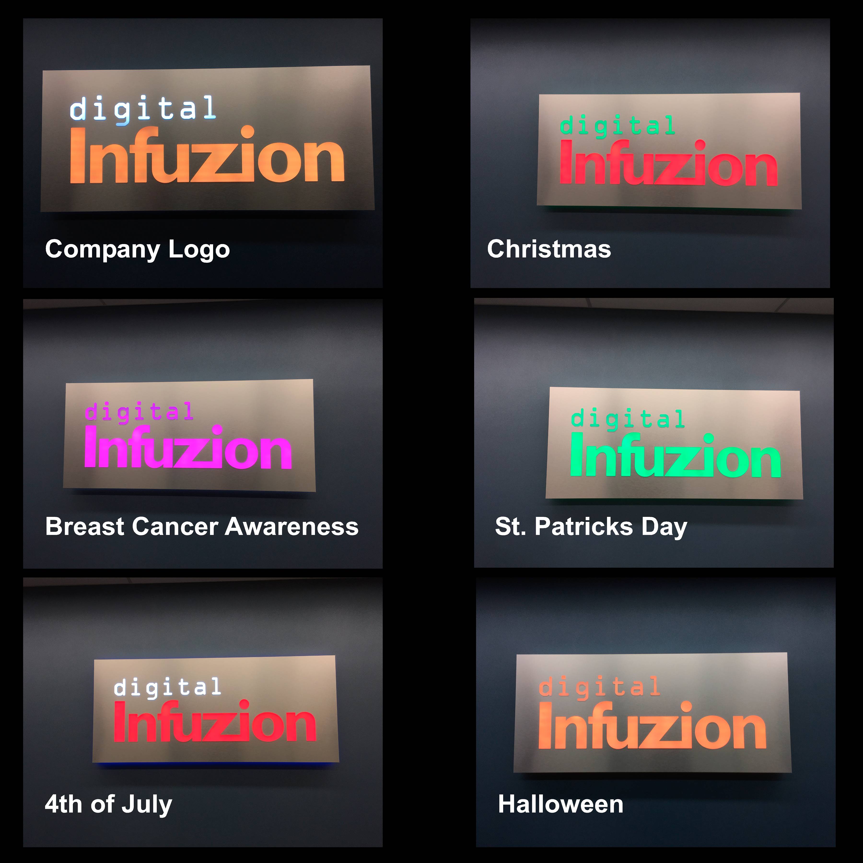 Gaithersburg, MD – Custom Backlit Lobby Sign Designed for Digital Infuzion