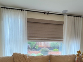 San Leandro, CA — Custom Roman Shades That Elevate Any Living Room Design Style