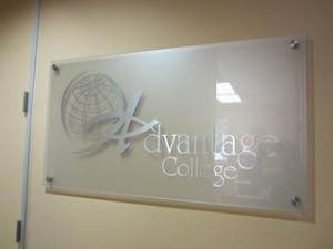Advantage College Sign