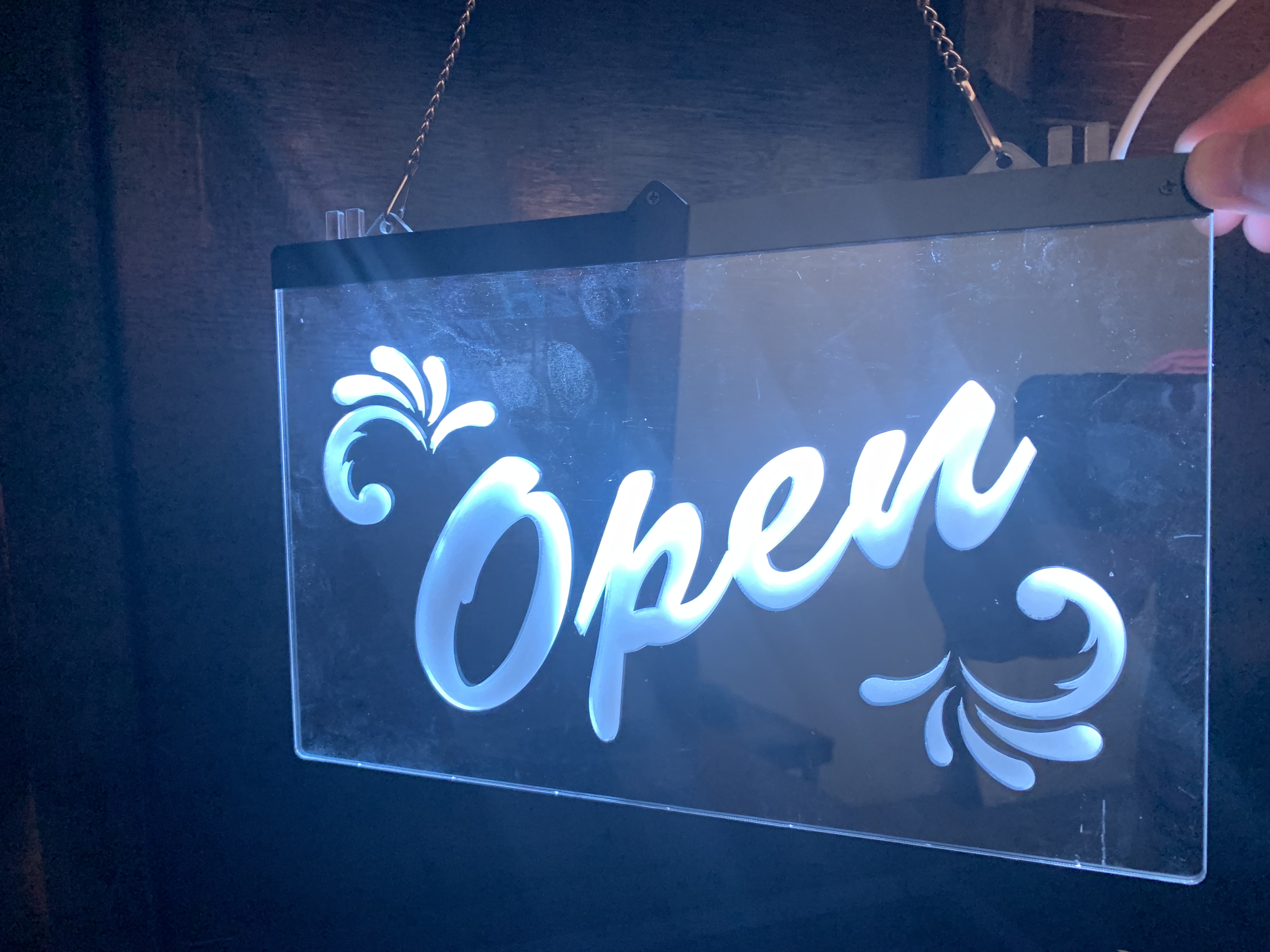 Skokie/Chicago IL.  PROJECT: LED Engraved Signs - OPEN and ADDRESS Signs