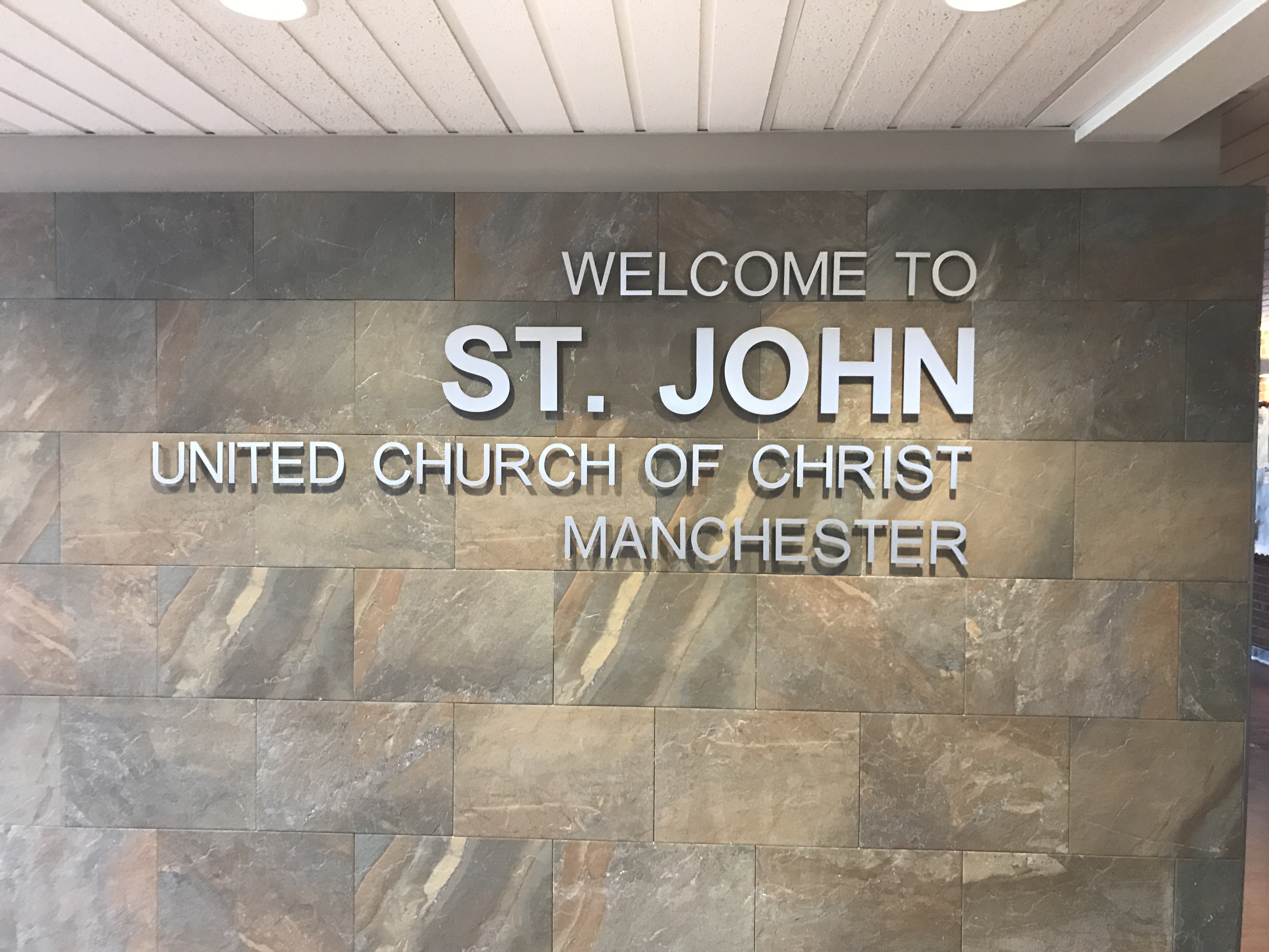 Manchester, MO – Aluminum Lettering for Reception Sign: St. John United Church of Christ - Manchester