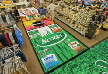 Floor graphics that drive sales floor graphics in department store