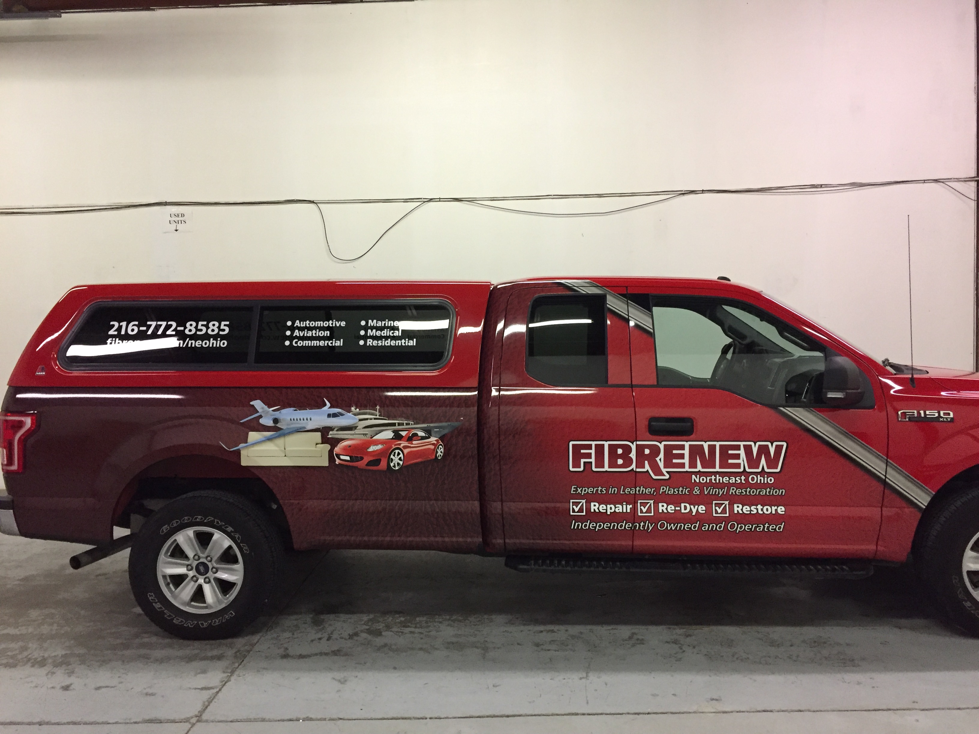 Wrapping a Ford F150 in Warrensville Heights, OH for Fibrenew