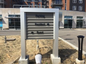 before photo of parking wayfinding sign