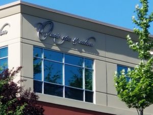 Sign letters on a building